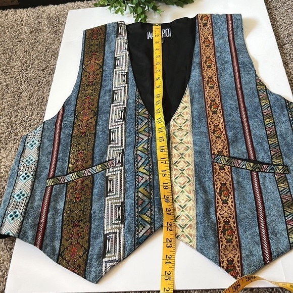 Vintage 90s Agapo Vest handmade Sz large - Picture 6 of 10